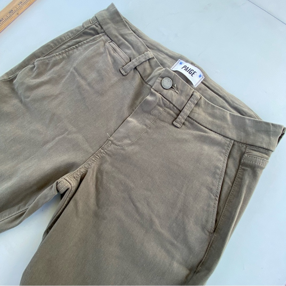NWOT PAIGE Rianne Seaweed Green Jean Pockets Chino Pant Mid Rise Sz 25 00